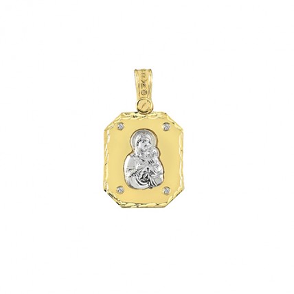 Δίχρωμο Μενταγιόν Παναγίτσα (P18 - ΝΧ1140)